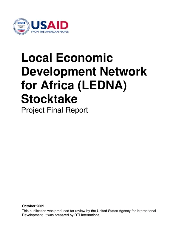 Local economic development network for Africa (LEDNA) stocktake : project final report