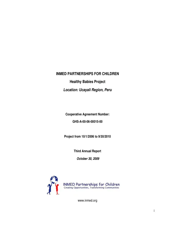 Healthy babies project 2008-2009 [third] annual report