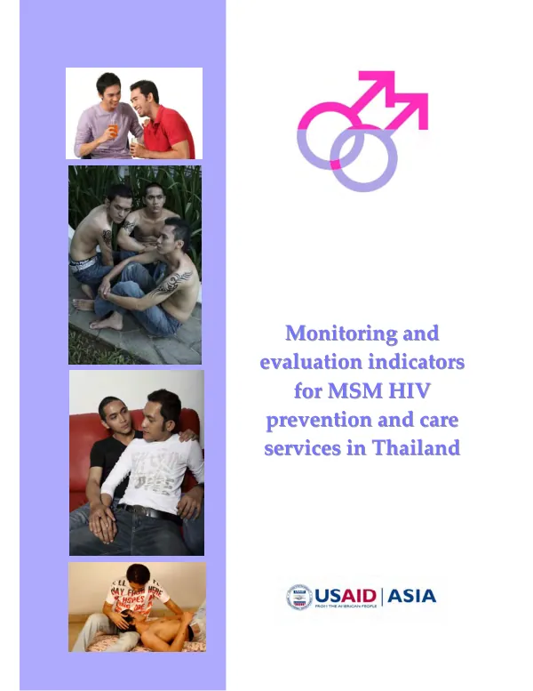 Monitoring and Evaluation Indicators for MSM HIV Prevention and care Service in Thailand