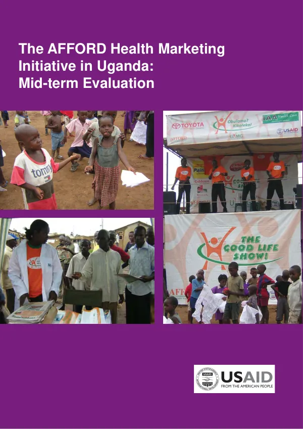 The AFFORD health marketing initiative in Uganda : mid-term evaluation