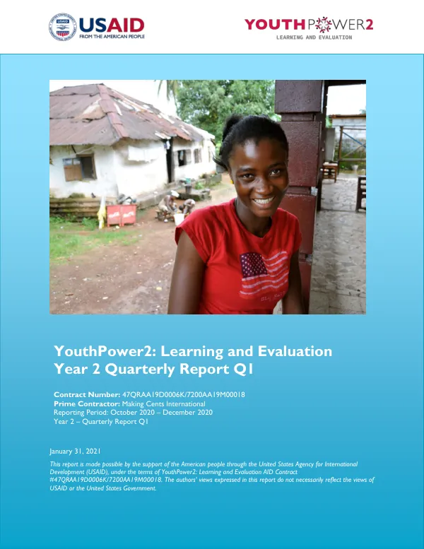 YouthPower2: Learning and Evaluation Year 2 Quarterly Report Q1
