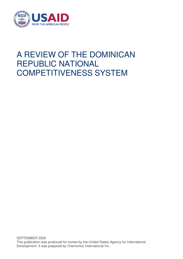A review of the Dominican Republic national competitiveness system