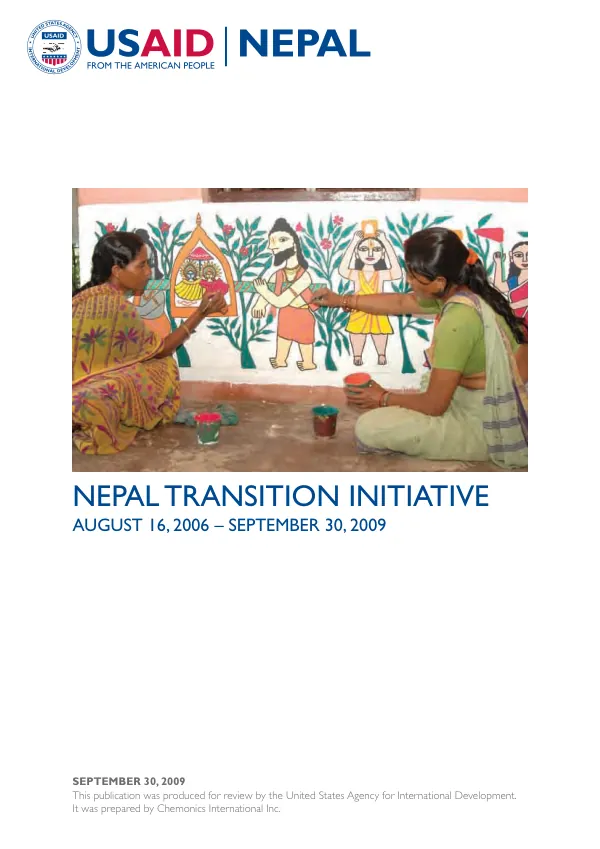 Nepal transition initiative : August 16, 2006-September 30, 2009