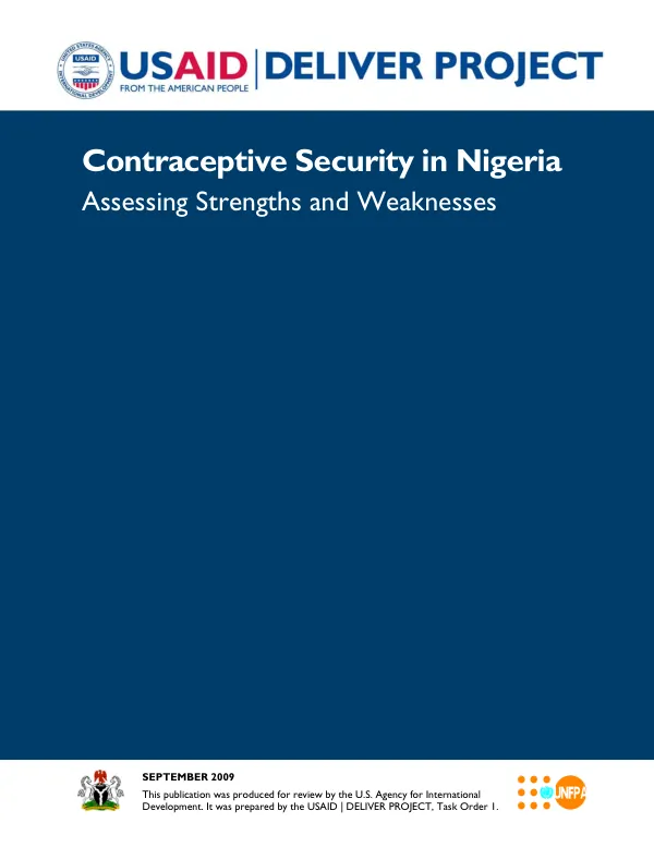 Contraceptive security in Nigeria : assessing strengths and weaknesses