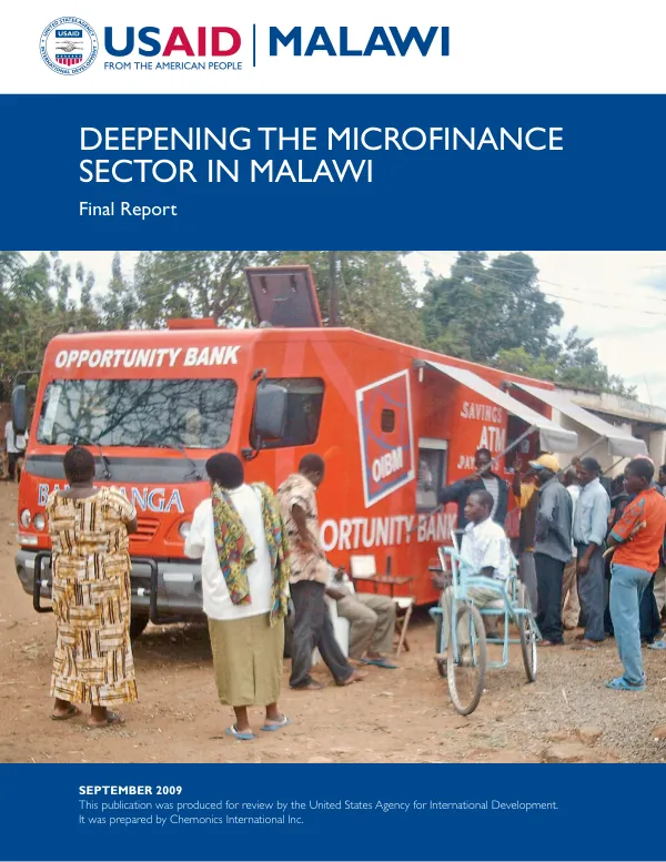 Deepening the microfinance sector in Malawi : final report