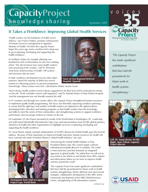 It takes a workforce ; improving global health services