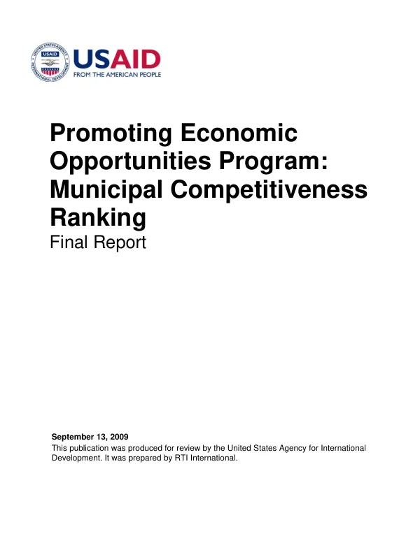 Municipal competitiveness ranking : final report