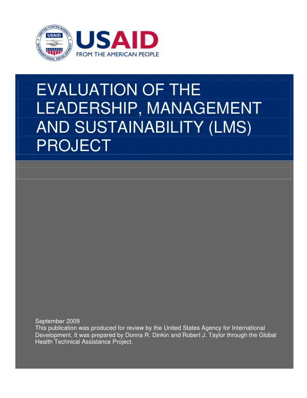 Evaluation of the leadership, management and sustainability (LMS) project