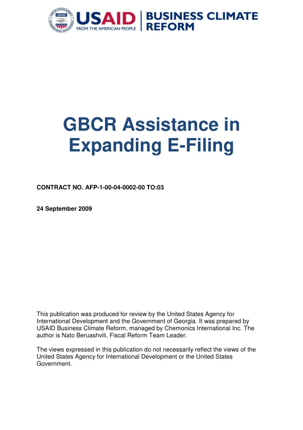 GBCR assistance in expanding e-filing