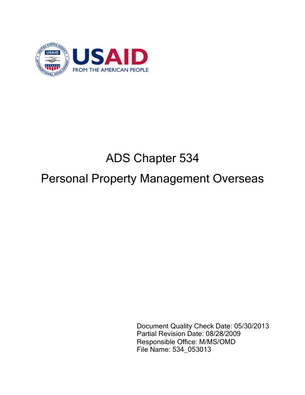 ADS chapter 534 : personal property management overseas