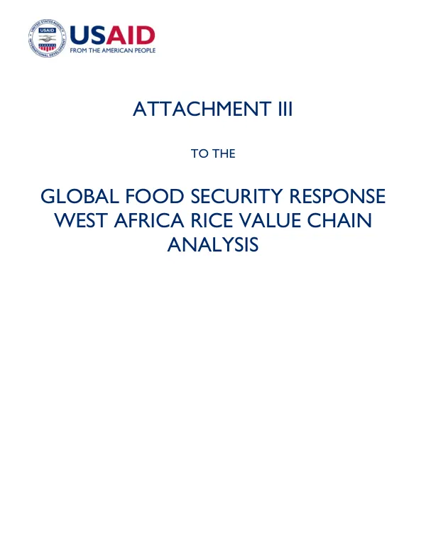 Global food security response : Mali rice study
