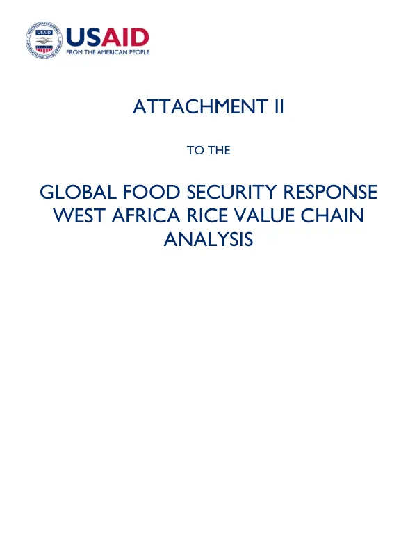 Global food security response : Liberia rice study