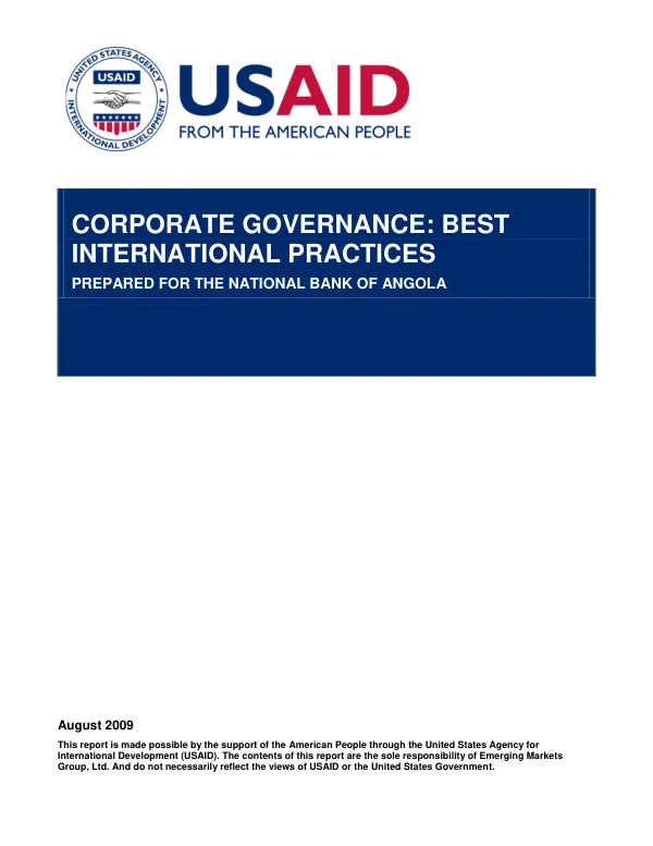 Corporate governance : best international practices