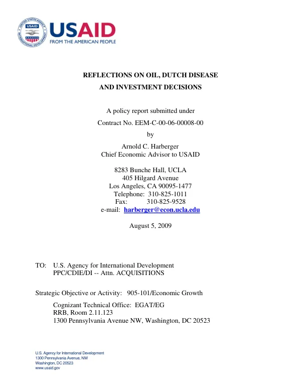 Reflections on oil, dutch disease and investment decisions