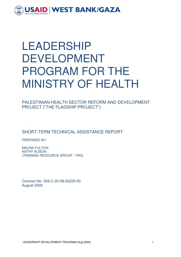 Leadership development program for the Ministry of Health