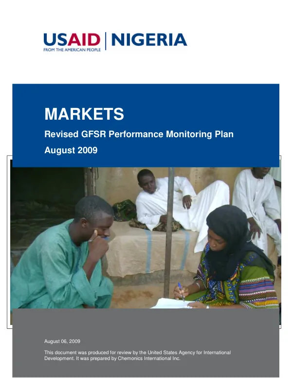 MARKETS : revised GFSR performance monitoring plan