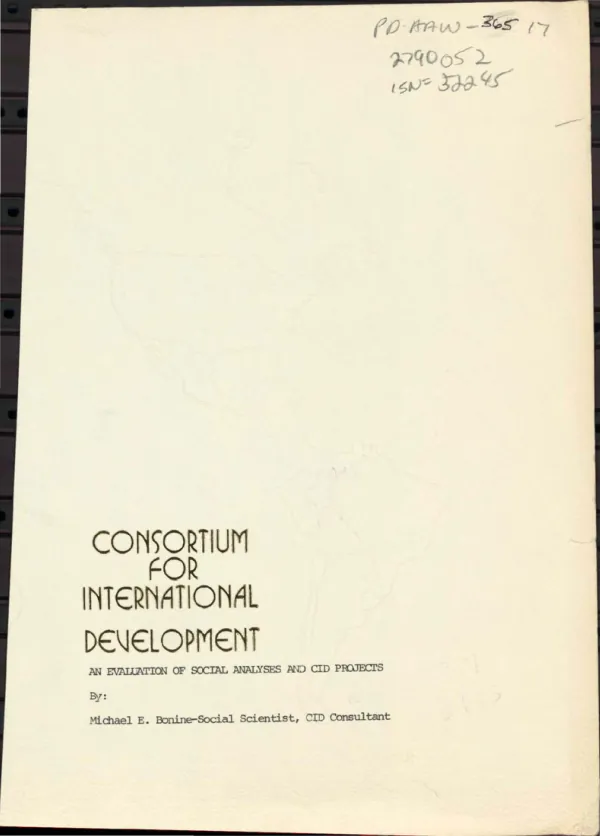 Evaluation of social analyses and CID projects