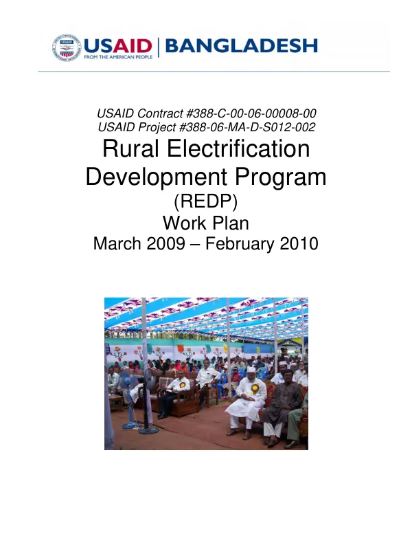 WARIDI First Annual Work Plan (January-September 2016)