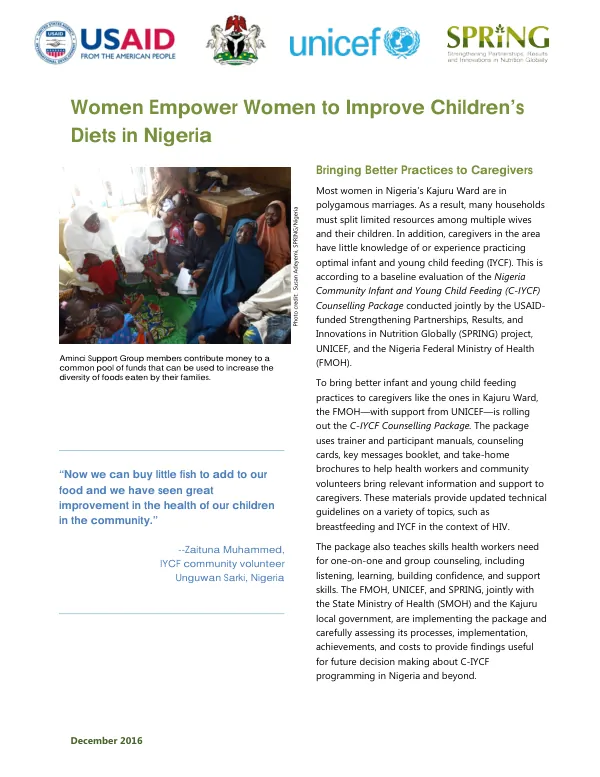 Women Empower Women to Improve Children’s Diets in Nigeria