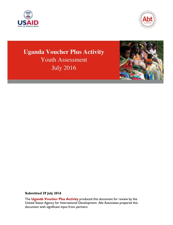 Uganda Voucher Plus Activity Youth Assessment, July 29 2016