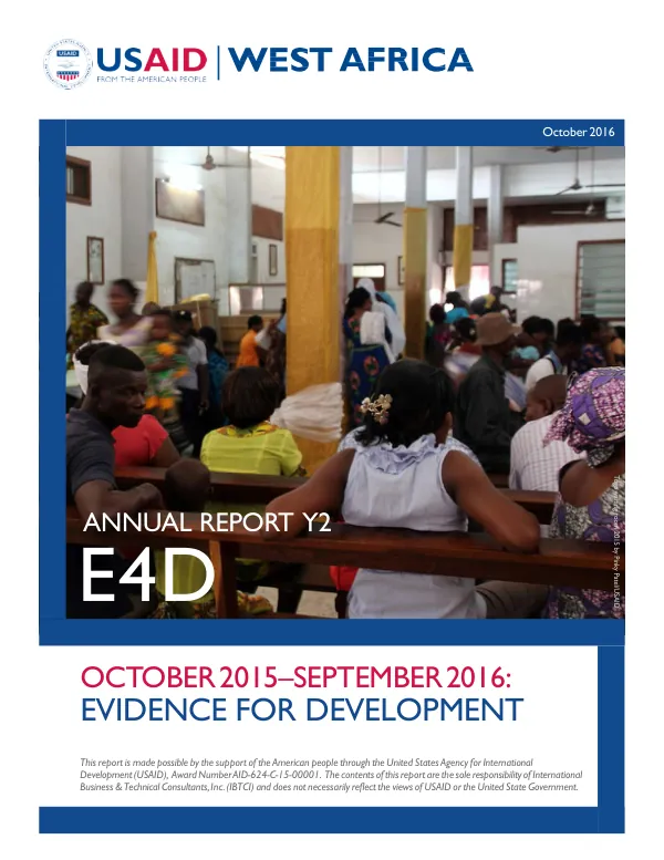Evidence for Development Annual Report Year 2 October 2015–September 2016