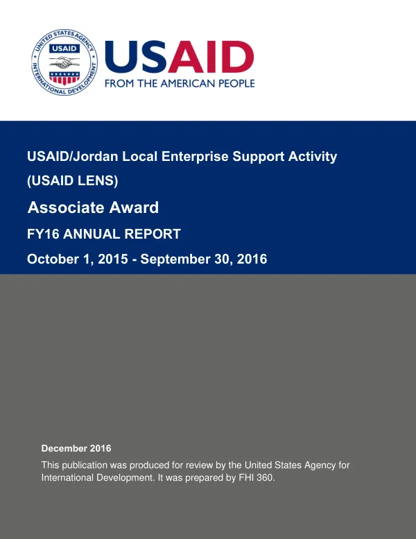 USAID Local Enterprise Support Activity FY16 Annual Report