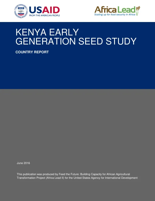 Kenya Early Generation Seed Study Country Report