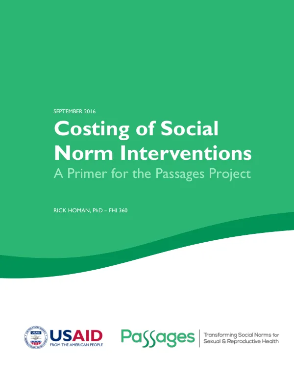 Costing of Social Norms: A Primer for the Passages Project