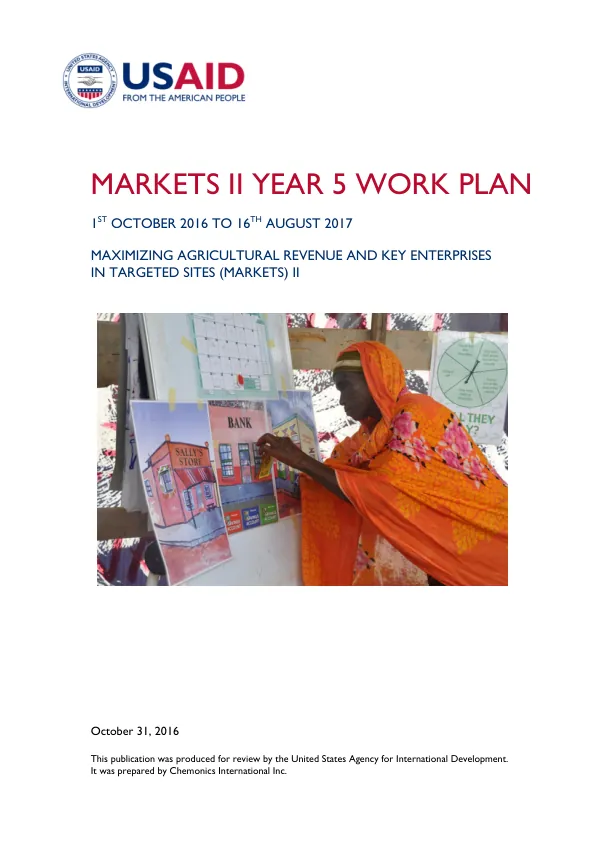 MARKETS II Year 5 Work Plan