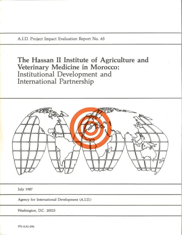 Hassan II Institute of Agriculture and Veterinary Medicine in Morocco : institutional development and international partnership