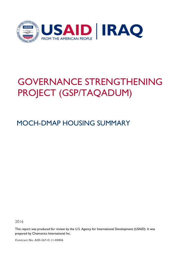 MOCH DMAP Summary, Housing