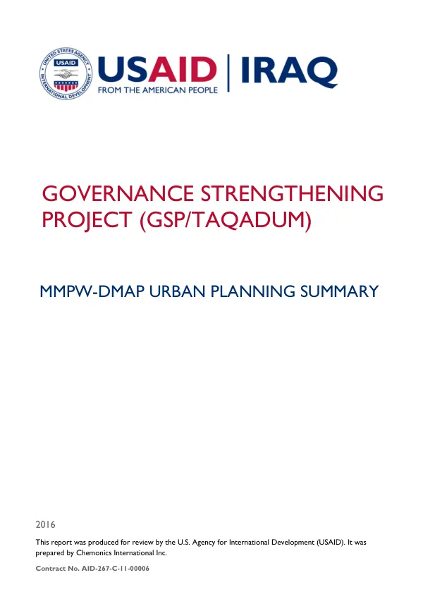 MMPW DMAP Summary, Urban Planning