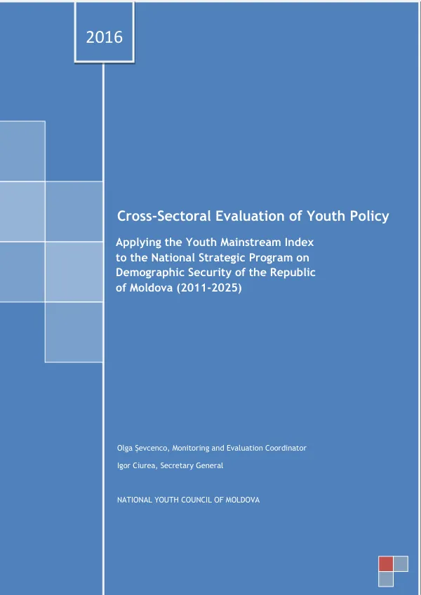Cross-sectoral evaluation of youth policy : applying the youth mainstream index to the national strategic program on demographic security of the Republic of Moldova (2011-2025)