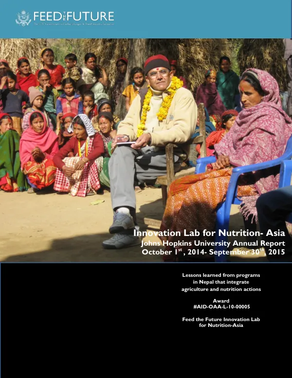 CORE & RFA Activities: Nutrition Innovation Lab -Asia- Johns Hopkins University Bloomberg School of Public Health (JHSPH) Annual Report - Year 5 (2014-2015)