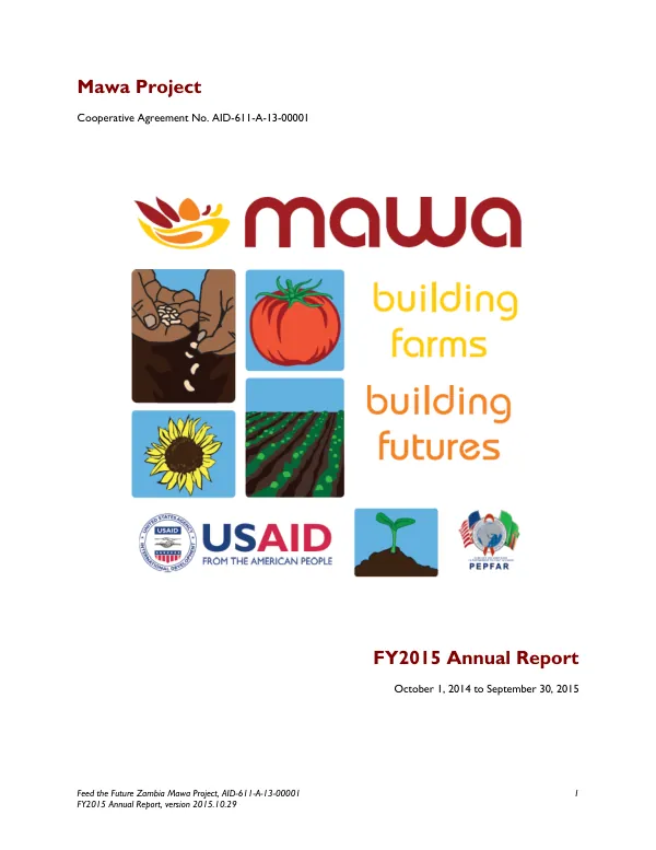 Feed the Future Zambia Mawa Project FY2015 Annual Report