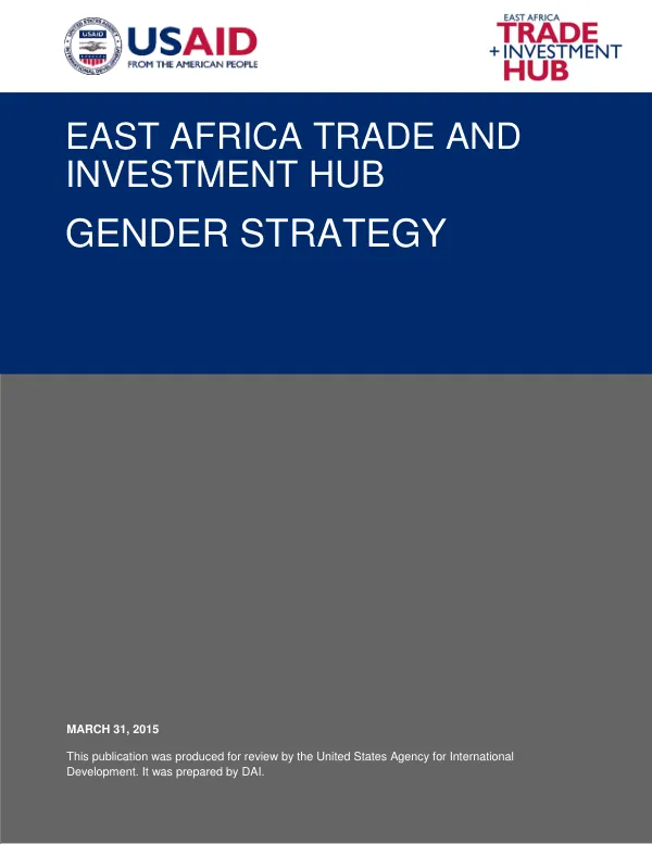 East Africa Trade and Investment Hub Gender Strategy