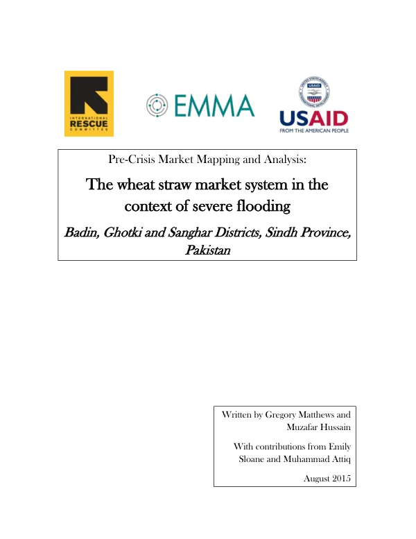 Pre-Crisis Market Mapping and Analysis: The wheat straw market system in the context of severe flooding