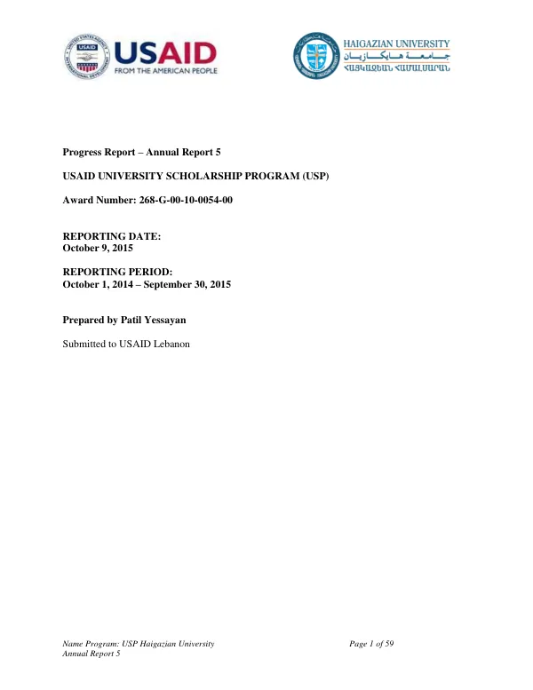 HU USP Annual Report Year 5 - Redacted