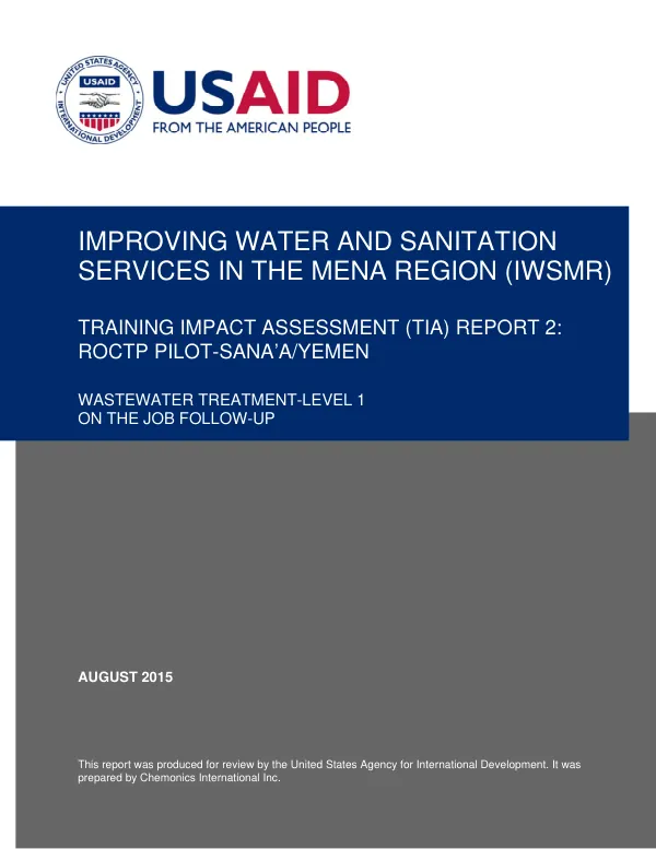 YEMEN TRAINING IMPACT ASSESSMENT