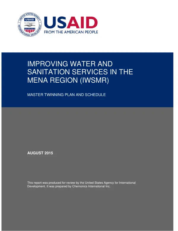 ACWUA TWINNING MASTER PLAN and SCHEDULE