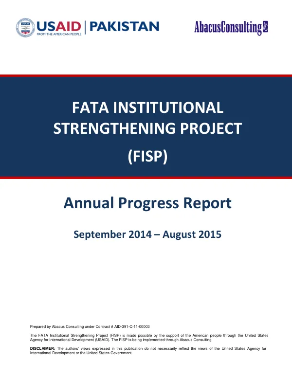 FISP. Annual Progress Report. Sept 2014 - Aug 2015