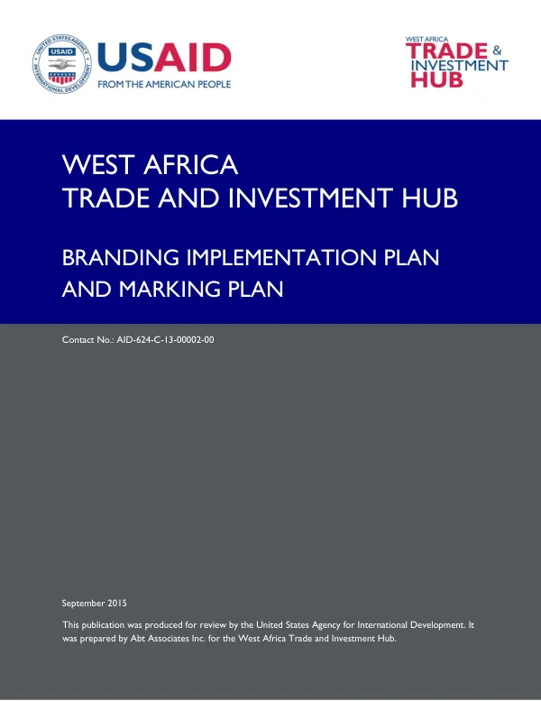 BRANDING IMPLEMENTATION PLAN AND MARKING PLAN