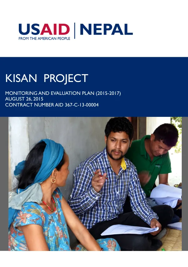 Knowledge-based Integrated Sustainable Agriculture and Nutrition (KISAN) M&E Plan 2015-2017