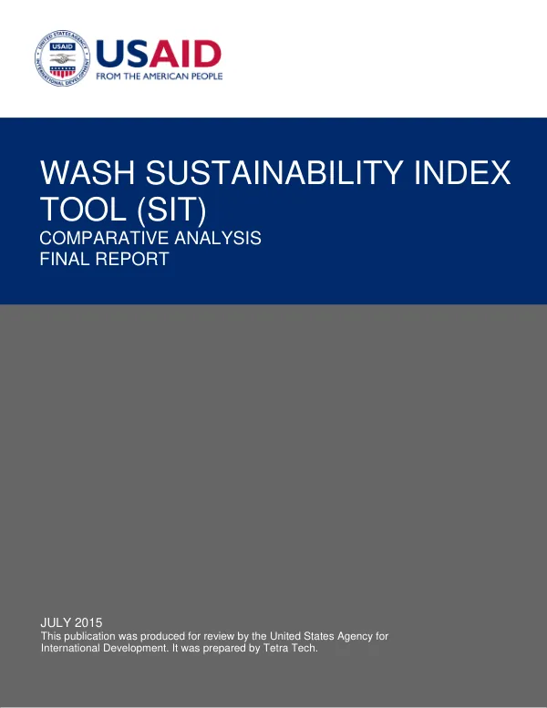 WASH Sustainability Index Tool (SIT) Compartive Analysis