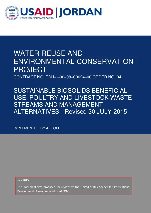 WRECP Poultry and Livestock Waste Streams and Management Alternatives - 30 July 2015