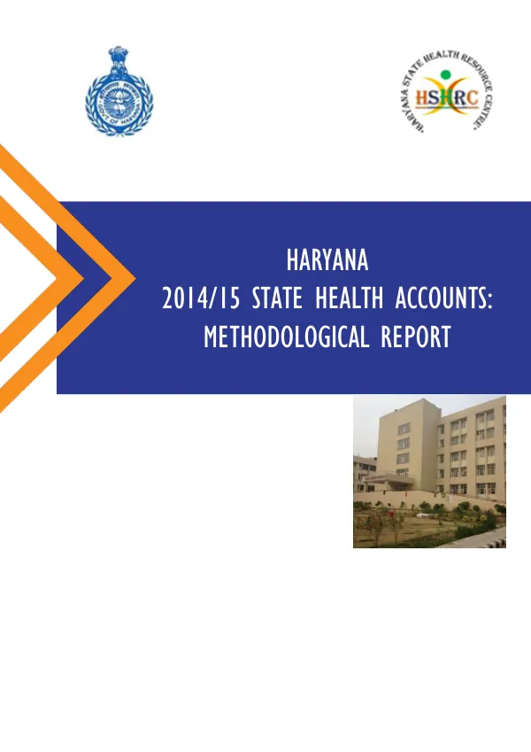 Haryana 2014/15 State Health Accounts: Methodological Report