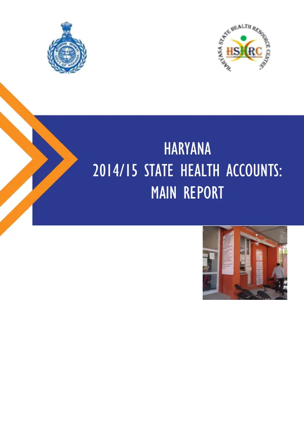 Haryana 2014/15 State Health Accounts: Main Report
