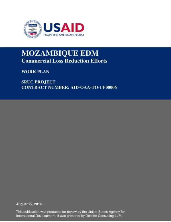 SRUC - Mozambique Commercial Metering Workplan