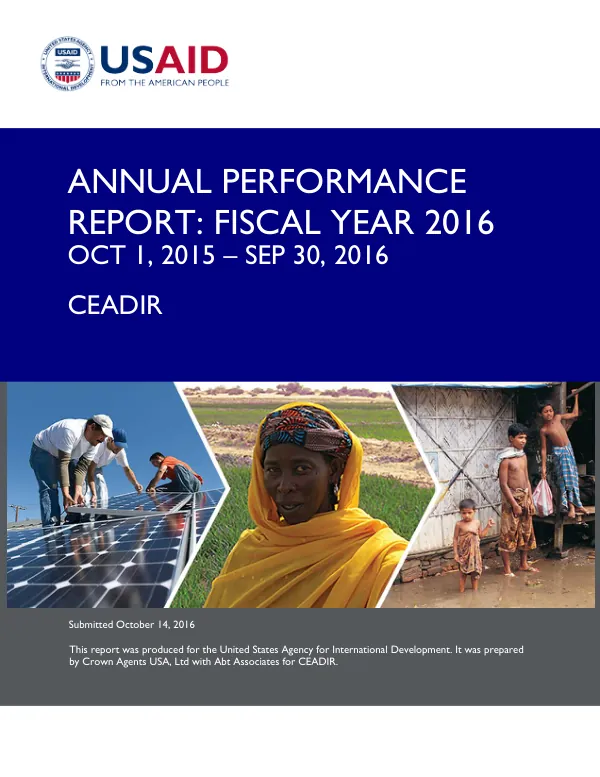 CEADIR Annual Performance Report: Fiscal Year 2016