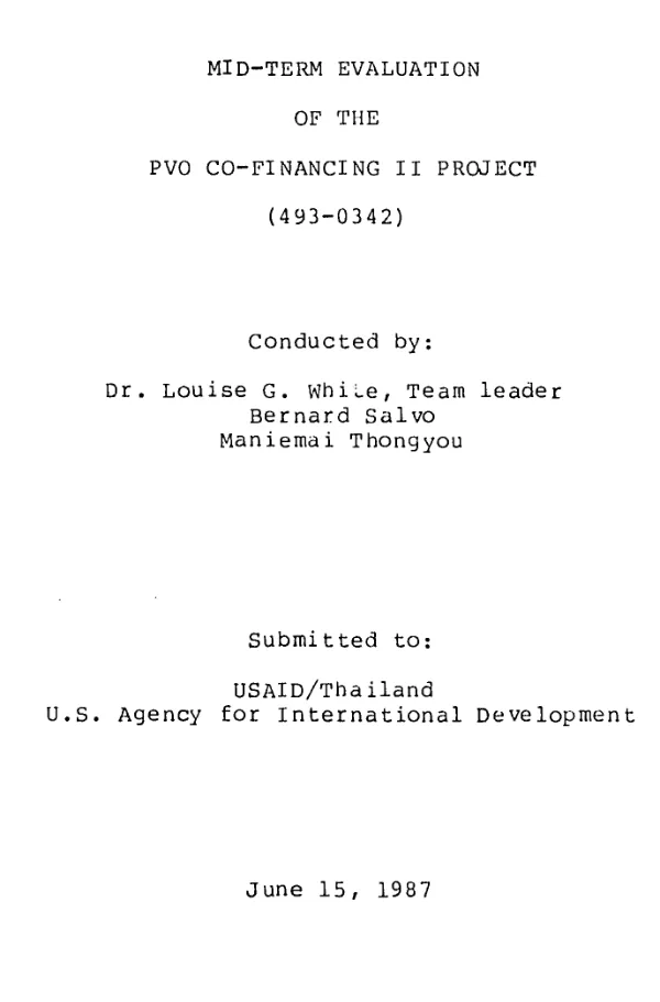 Mid-term evaluation of the PVO co-financing II project (493-0342)